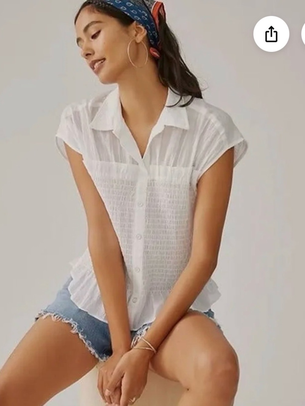 NWT! Anthropologie (Pilcro) Smocked Corset Blouse